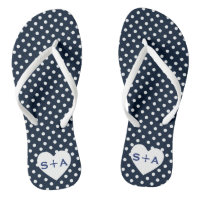 Blue Polka Dots Heart Monogram Honeymoon