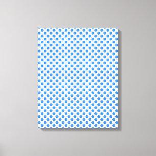Blue Polka Dots mit anpassbarem Hintergrund Leinwanddruck