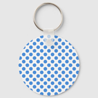 Blue Polka Dots mit anpassbarem Hintergrund Schlüsselanhänger