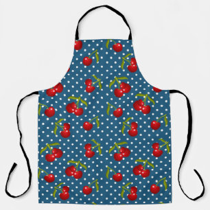 Blue Polka Dots Pattern Dot Muster Illustrator Po Schürze