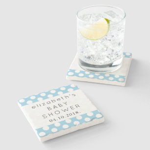 Blue Polka Dots, Polka Dot Pattern, Babydusche Steinuntersetzer