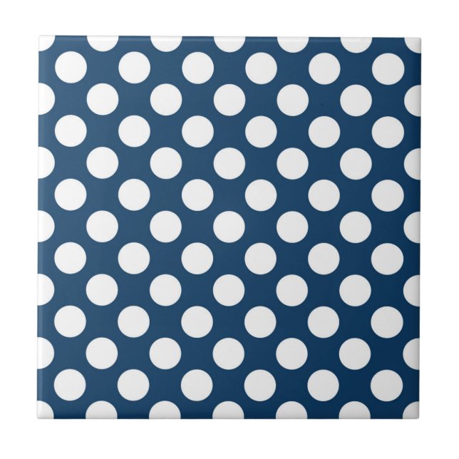 Blue Polka Dots, Polka Dot Pattern, Dots Fliese (Vorderseite)