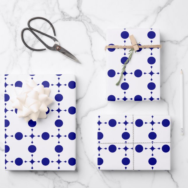 Blue Polka Dots, Polka Dot Pattern, Dots Geschenkpapier Set (Vorderseite)