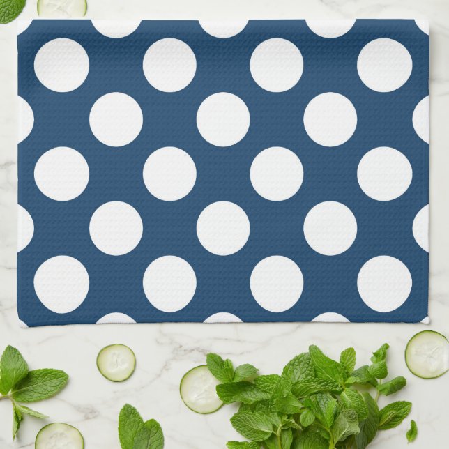 Blue Polka Dots, Polka Dot Pattern, Dots Geschirrtuch (Gefaltet)