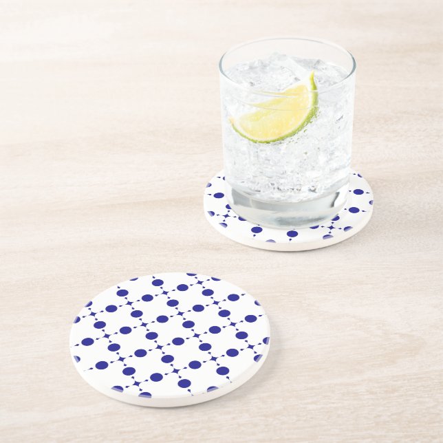 Blue Polka Dots, Polka Dot Pattern, Dots Getränkeuntersetzer (Seite)