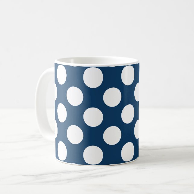 Blue Polka Dots, Polka Dot Pattern, Dots Kaffeetasse (Vorderseite Links)
