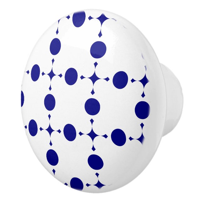 Blue Polka Dots, Polka Dot Pattern, Dots Keramikknauf (Rechts)