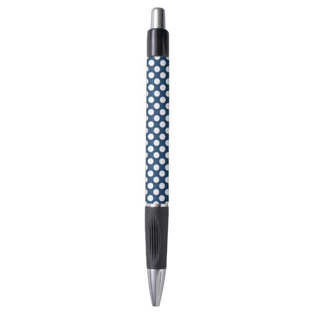 Blue Polka Dots, Polka Dot Pattern, Dots Kugelschreiber (Vorderseite Vertikal)