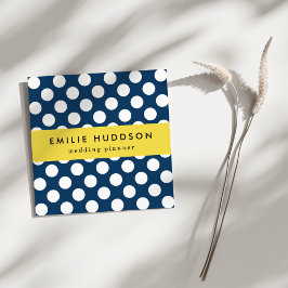 Blue Polka Dots, Polka Dot Pattern, Dots Quadratische Visitenkarte