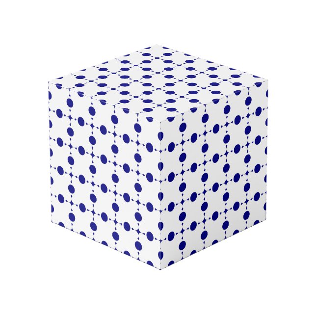 Blue Polka Dots, Polka Dot Pattern, Dots Würfel (Vorderseite Schrägansicht)