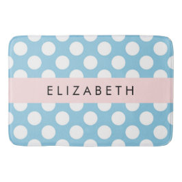 Blue Polka Dots, Polka Dot Pattern, Ihr Name Badematte