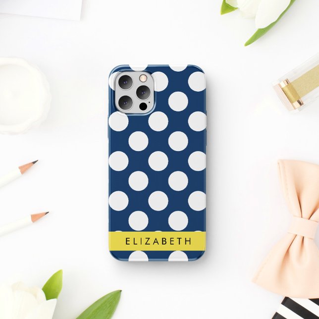 Blue Polka Dots, Polka Dot Pattern, Ihr Name Case-Mate iPhone Hülle (Von Creator hochgeladen)
