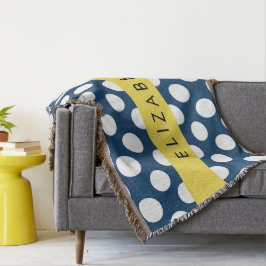 Blue Polka Dots, Polka Dot Pattern, Ihr Name Decke