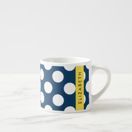 Blue Polka Dots, Polka Dot Pattern, Ihr Name Espressotasse
