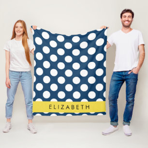 Blue Polka Dots, Polka Dot Pattern, Ihr Name Fleecedecke