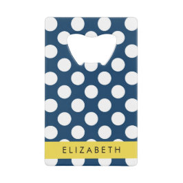 Blue Polka Dots, Polka Dot Pattern, Ihr Name Geldbeutel Flaschenöffner