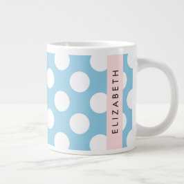Blue Polka Dots, Polka Dot Pattern, Ihr Name Jumbo-Tasse