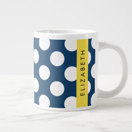 Blue Polka Dots, Polka Dot Pattern, Ihr Name Jumbo-Tasse