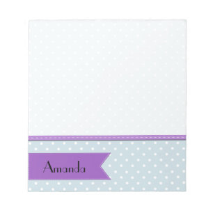 Blue Polka Dots, Polka Dot Pattern, Ihr Name Notizblock