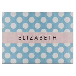 Blue Polka Dots, Polka Dot Pattern, Ihr Name Schneidebrett