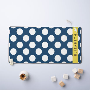 Blue Polka Dots, Polka Dot Pattern, Ihr Name Schreibtischunterlage