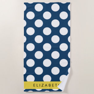 Blue Polka Dots, Polka Dot Pattern, Ihr Name Strandtuch