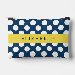 Blue Polka Dots, Polka Dot Pattern, Ihr Name Zubehörtasche