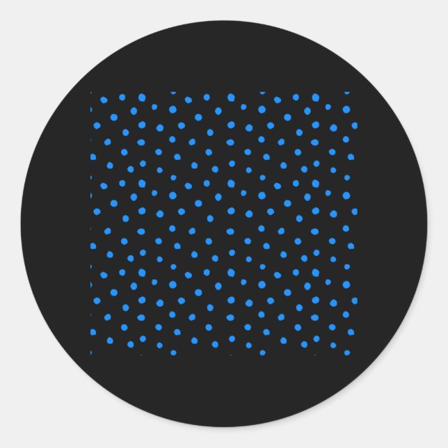 Blue Polka Dots Runder Aufkleber (Vorderseite)