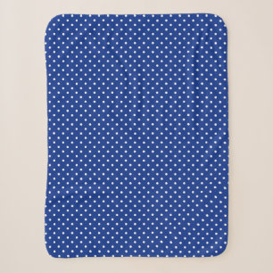 Blue Polka Dots Sherpa Blanket Sherpadecke