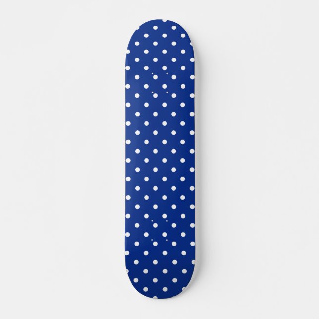 Blue Polka Dots Skateboard Deck (Vorne)