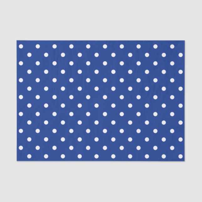 Blue Polka Dots Tissue Paper Seidenpapier (Vorderseite)