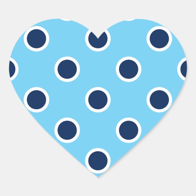 Blue Polka Punkte auf Sky Blue Stickers (Vorderseite)
