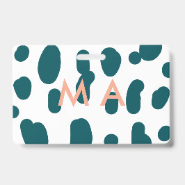 Blue polkadot orange pastel monogram man letter pa ausweis