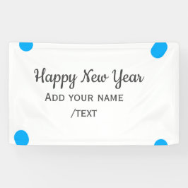 Blue polkadots happy new year add name messasimple banner