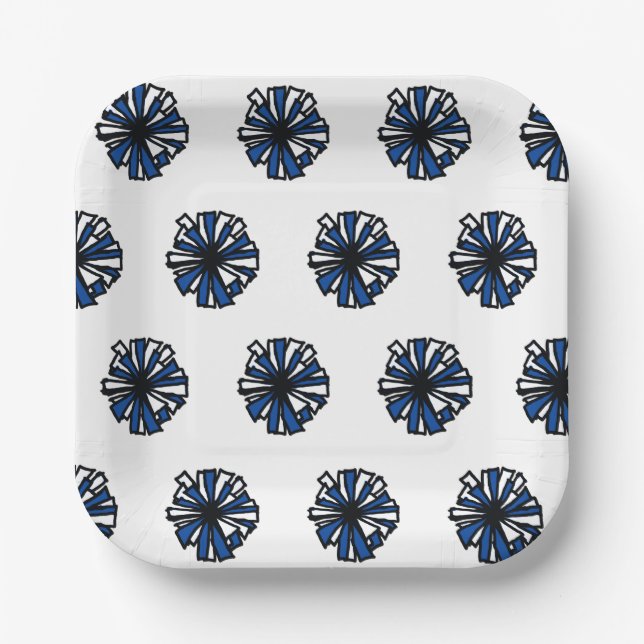Blue Pom Paper Plate Pappteller (Vorderseite)