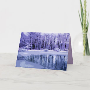 Blue Pond Winter Solstice Card Feiertagskarte