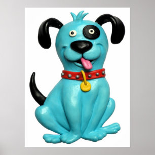 Blue Pooch Baby Boy Dusche Kinderzimmer Poster
