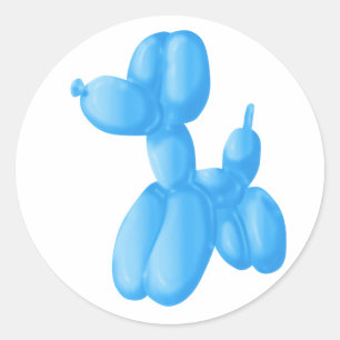 Blue Poodle Runder Aufkleber