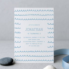 Blue Pool & Beach Party | Nautischer Kindergeburts Einladung