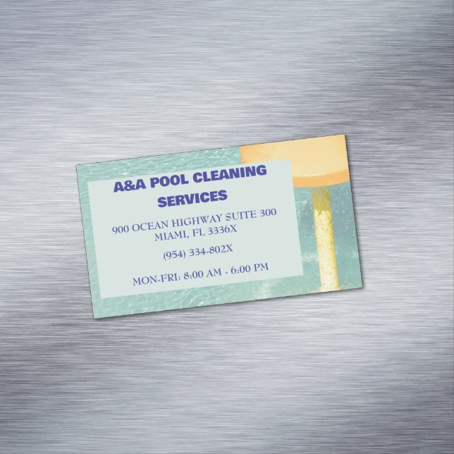 Blue Pool-Wartung Magnetische Visitenkarte (Beispiel)