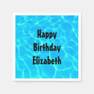 Blue Pool Water Foto Geburtstag Serviette
