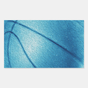 Blue Pop Art Basketball Rechteckiger Aufkleber