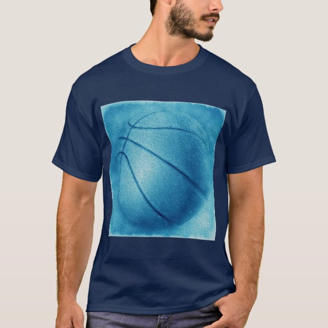 Blue Pop Art Basketball T-Shirt (Vorderseite)
