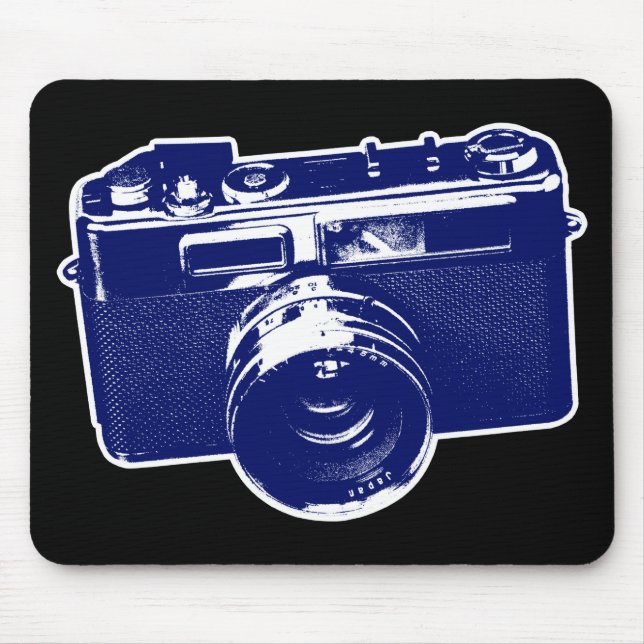Blue Pop Art Camera Mousepad (Vorne)