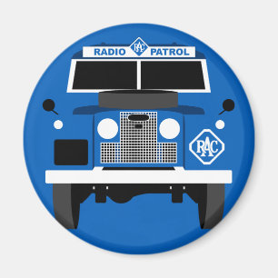 Blue Pop art Classic MK2 RAC Land Rover Magnet