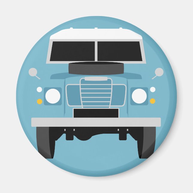 Blue Pop art Classic MK3 Land Rover Magnet (Vorne)