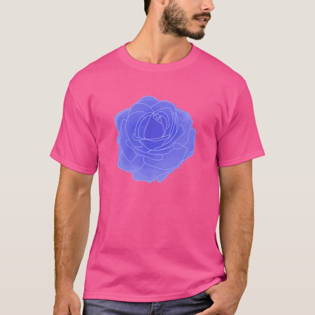Blue Pop Art Rose T-Shirt (Vorderseite)