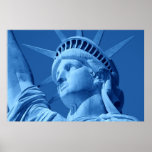 Blue Pop Art Statue of Liberty Poster<br><div class="desc">Pop Art Style American Iconic Symbols - Blue Color Closeup History Fotografy</div>