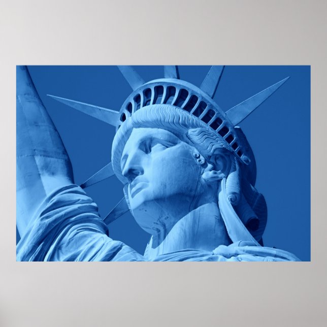 Blue Pop Art Statue of Liberty Poster (Vorne)