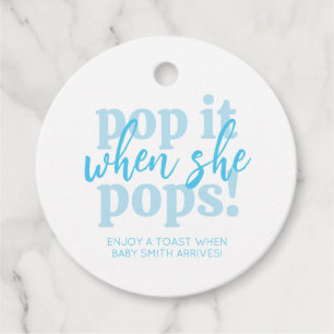 Blue Pop It, wenn sie Pop Baby Dusche Geschenk Geschenkanhänger